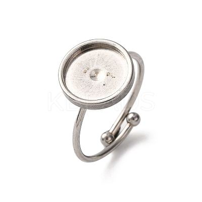 Adjustable 304 Stainless Steel Cuff Ring Components STAS-D372-08P-04-1