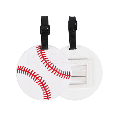 2Pcs Sports Ball Style PVC Luggage Tag AJEW-DJ0004-63C-1