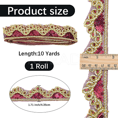 Sparkle Polyester Lace Ribbon SRIB-WH20020-049C-1