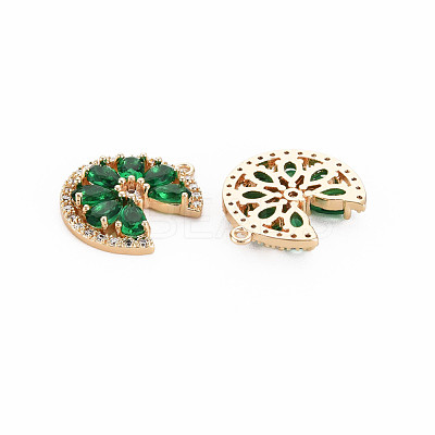 Brass Micro Pave Cubic Zirconia Charms KK-S364-269A-1