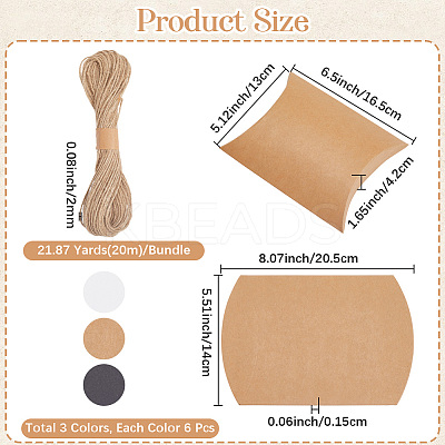 18Pcs 3 Colors Paper Pillow Candy Boxes CON-BBC0001-09-1