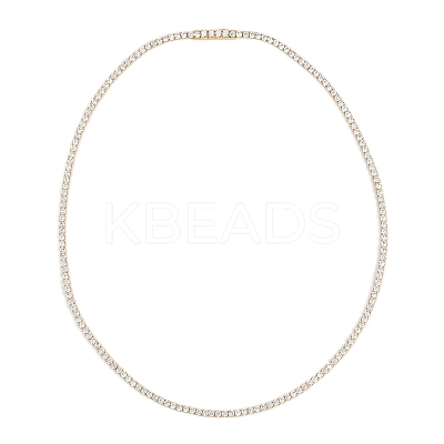 925 Sterling Silver Pave Crystal Cubic Zirconia Tennis Necklaces for Women NJEW-C096-01A-G02-1