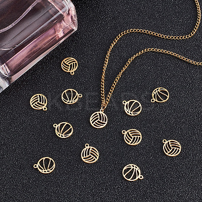 12Pcs 2 Styles Stainless Steel Charms STAS-ME0002-87-1