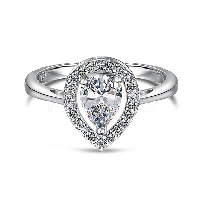 925 Sterling Silver Micro Pave Cubic Zirconia Finger Rings FS-WGBB1F3-06-1
