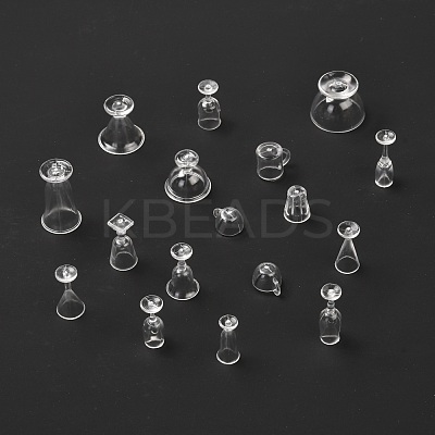 17Pcs Transparent Plastic Food Play Cup Set AJEW-K030-08-1