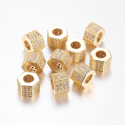 Brass Cubic Zirconia European Beads ZIRC-F001-124G-1