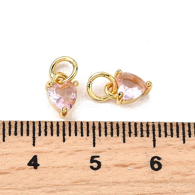 Brass Micro Pave Cubic Zirconia Charms KK-P192-08-G08-1