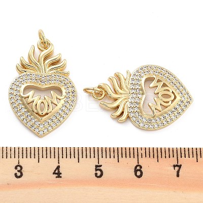 Brass Pave Cubic Zirconia Pendants KK-U009-10B-G-1