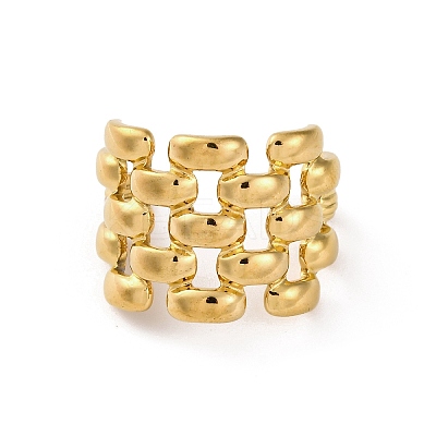 304 Stainless Steel Web Open Cuff Rings LS-RJEW-K258-06G-1