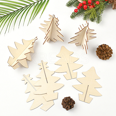 1 Bag Unfinished Wooden Christmas Trees WOOD-SP0001-73-1