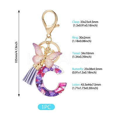 Resin Butterfly Pendant Keychains KEYC-TAC0034-03C-1