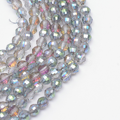 Electroplate Glass Bead Strands EGLA-R041-8mm-01-1