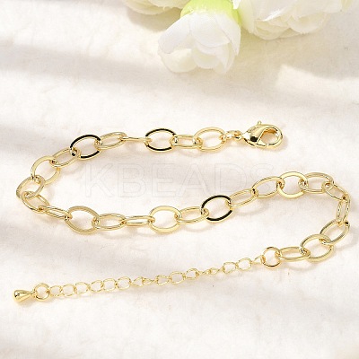 Brass Cable Chain Bracelets for Women BJEW-F531-07G-1