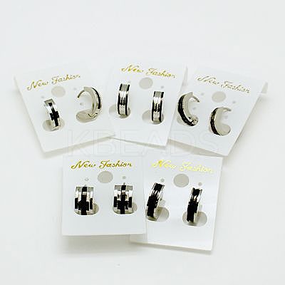 Fashion 304 Stainless Steel Huggie Hoop Earrings EJEW-G124-M18-1