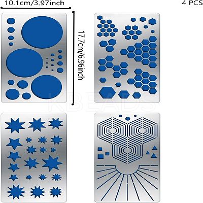 4Pcs 4 Style 304 Stainless Steel Cutting Dies Stencils DIY-FG0002-08-1