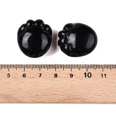 Natural Obsidian Footprint Figurines DJEW-N003-02A-1
