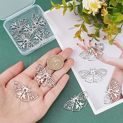 12Pcs 304 Stainless Steel Pendants STAS-DC0011-17-1