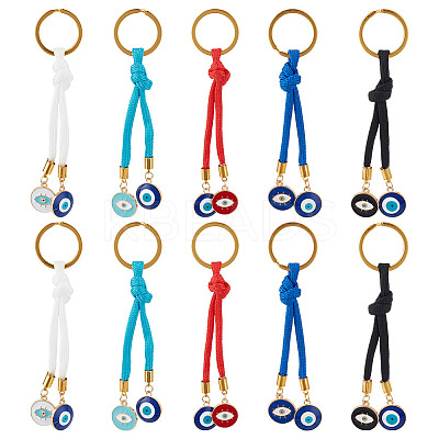 10Pcs 5 Colors Core Parachute Cords Keychain KEYC-GO00018-1