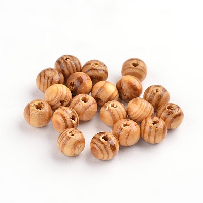 Undyed Natural Wood Beads X-TB611Y-8mm-LF-1