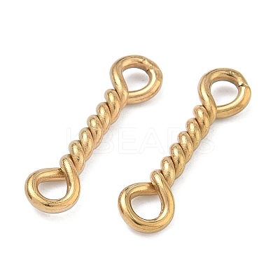 304 Stainless Steel Twisted Bar Connrctor Charms STAS-L300-002G-02-1