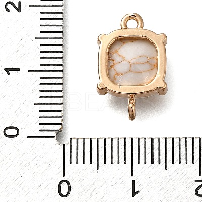 Brass Glass Imitation Gemstone Connector Charms KK-Z076-01G-04-1