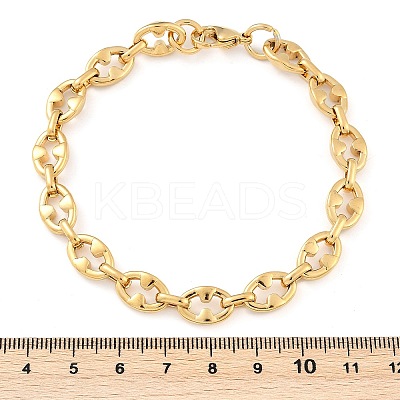 304 Stainless Steel Oval Link Chain Bracelets for Women Men BJEW-F488-48A-G-1