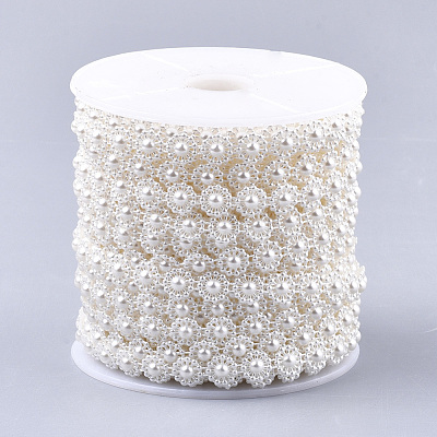 ABS Plastic Imitation Pearl Beaded Trim Garland Strand AJEW-S073-03-1