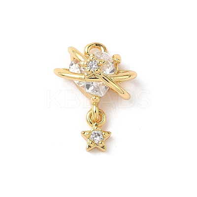 Brass Micro Pave Cubic Zirconia Pendants KK-D504-19B-G-1