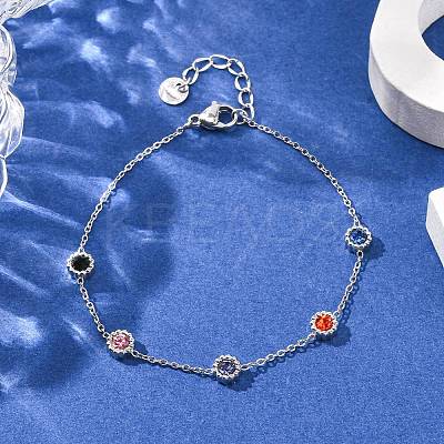 304 Stainless Steel Link Bracelets BJEW-A047-01P-02-1