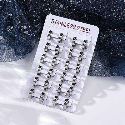 304 Stainless Steel with Enamel Hoop Earrings EJEW-M001-21C-P-1