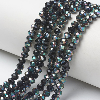 Electroplate Glass Beads Strands EGLA-A034-T4mm-J12-1