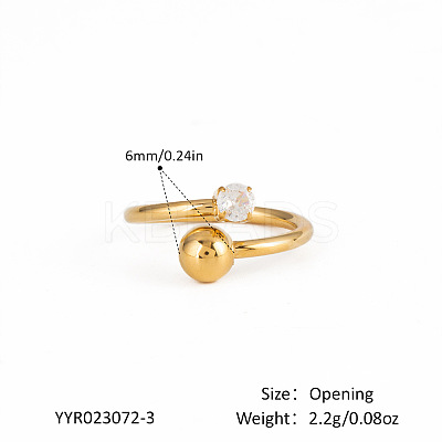 304 Stainless Steel Open Cuff Rings for Women LS-DM3839-7-1