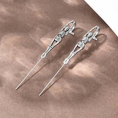 Halloween 316 Stainless Steel Ear Wrap Crawler Hook Earrings AJEW-C044-17A-AS-1