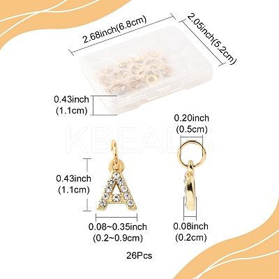26Pcs 26 Styles Alloy Rhinestone Pendants FIND-FS0003-60-1