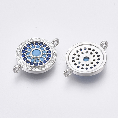 Brass Micro Pave Cubic Zirconia Links connectors ZIRC-T005-034P-1