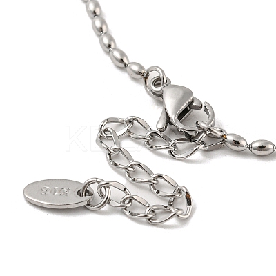 Non-Tarnish 201 Stainless Steel Rugby Beaded Chain Bracelets BJEW-G696-01A-P-1