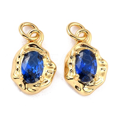 Brass Pave Cubic Zirconia Pendant X-ZIRC-P089-19G-D-1