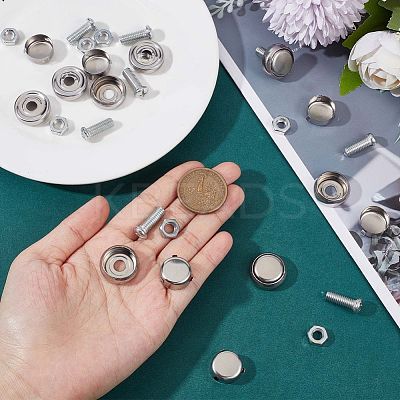 2 Sets 201 Stainless Steel Motor Vehicle License Plate Screws and Caps FIND-GF0004-68-1