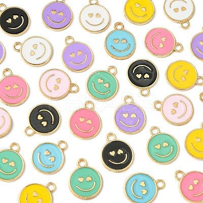 40Pcs 8 Colors Alloy Enamel Pendants ENAM-FS0002-06-1