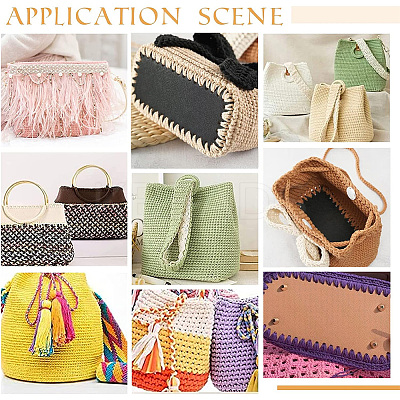 5Pcs 5 Colors Oval PU Leather Knitting Crochet Bags Nail Bottom Shaper Pad PURS-PH0001-21-1