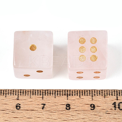 Natural Rose Quartz Carved Cube Dice T144-07E-1