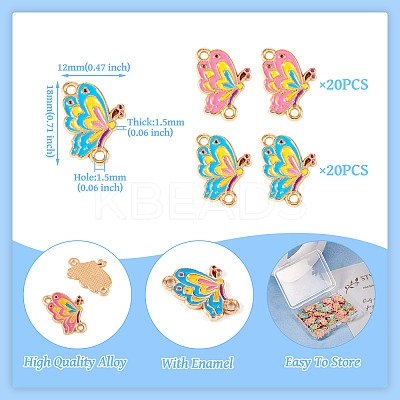 40Pcs 2 Colors  Alloy Enamel Connector Charms FIND-TA0004-74-1