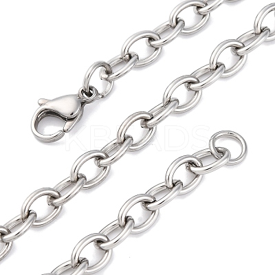 201 Stainless Steel Cable Chain Necklaces NJEW-Q013-12A-P-1
