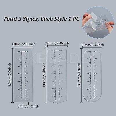 3Pcs 3 Styles Custom Acrylic Zipper Sewing Tool TOOL-PH0001-93-1