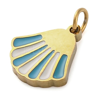 Ion Plating(IP) 304 Stainless Steel Enamel Charms STAS-Z104-07G-1