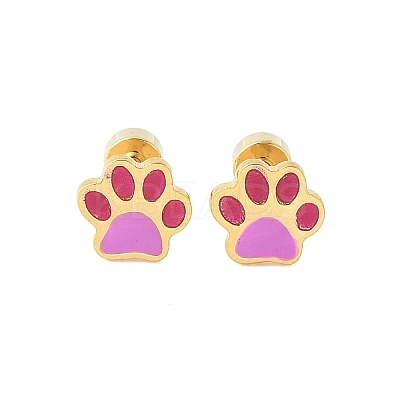 304 Stainless Steel Stud Enamel Earrings EJEW-Q028-04A-G-1