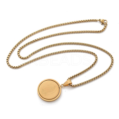 201 Stainless Steel Pendant Necklaces NJEW-Z058-01G-1