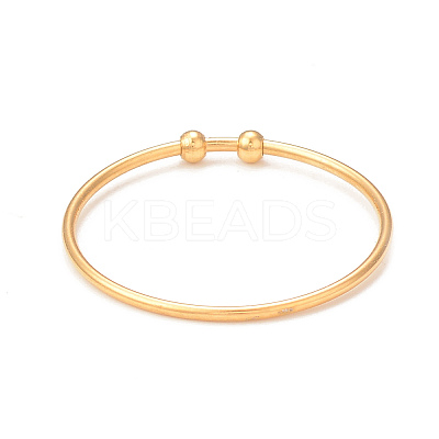Ion Plating(IP) 304 Stainless Steel Round Beaded Finger Ring for Women RJEW-I096-14G-1