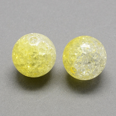 Two Tone Transparent Crackle Acrylic Beads LS-CACR-R009-8mm-09-1