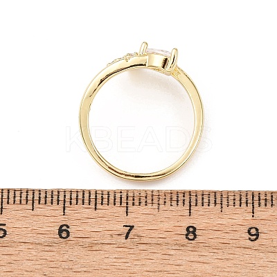 Brass Micro Pave Cubic Zirconia Cuff Rings for Women RJEW-L334-04G-1